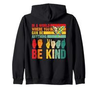 Be Kind Autism Awareness - ASL Hands Sign Language Autism Sweat à Capuche