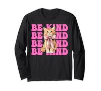 Be Kind Chat tigré Orange Chat Fille Chat Maman Coquette Bow Manche Longue