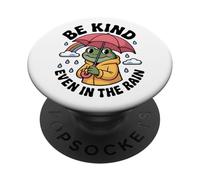 Be Kind Even in The Rain Adorable Grenouille gentillesse Arc-en-Ciel PopSockets PopGrip Adhésif
