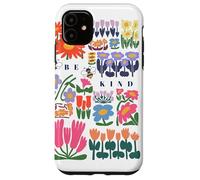 Be Kind Folk Art Swedish Mid Century Vibes Enfants Filles Femmes Coque pour iPhone 11