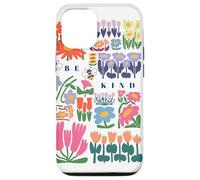 Be Kind Folk Art Swedish Mid Century Vibes Enfants Filles Femmes Coque pour iPhone 12/12 Pro