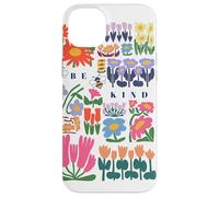 Be Kind Folk Art Swedish Mid Century Vibes Enfants Filles Femmes Coque pour iPhone 14 Plus