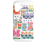 Be Kind Folk Art Swedish Mid Century Vibes Enfants Filles Femmes Coque pour iPhone 16
