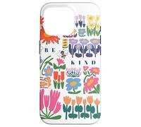 Be Kind Folk Art Swedish Mid Century Vibes Enfants Filles Femmes Coque pour iPhone 16 Pro