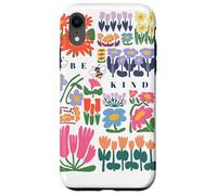 Be Kind Folk Art Swedish Mid Century Vibes Enfants Filles Femmes Coque pour iPhone XR