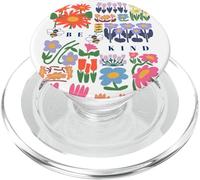 Be Kind Folk Art Swedish Mid Century Vibes Enfants Filles Femmes PopSockets PopGrip pour MagSafe