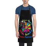 Be Kind Journée de sensibilisation à l'autisme dans un monde où vous pouvez être n'importe quoi Tablier imperméable avec 2 poches Tabliers de chef de cuisine Bavoirs pour cuisiner Pâtisserie Peinture