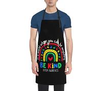 Be Kind Journée de sensibilisation à l'autisme dans un monde où vous pouvez être n'importe quoi Tablier imperméable avec 2 poches Tabliers de chef de cuisine Bavoirs pour cuisiner Pâtisserie Peinture
