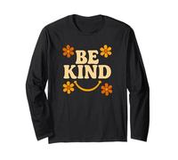 Be Kind Retro 70's Flower Smile Design Manche Longue