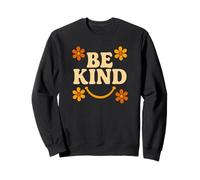 Be Kind Retro 70's Flower Smile Design Sweatshirt