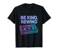 Be Kind Rewind Bande graphique néon VHS années 80 T-Shirt