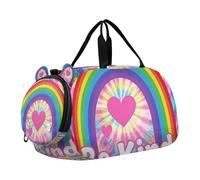 Be Kind Sac de sport arc-en-ciel avec compartiment à chaussures Grande capacité Sac de voyage pour la plage, la natation, la piscine