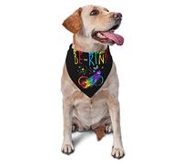 Be Kind Sensibilisation à l'Autisme Printemps Chien Bandanas Garçon Bulk Chiot Foulard Réglable Doux Triangle Bavoirs Accessoires pour Petits Moyens Grands Chiens Chats Blanc