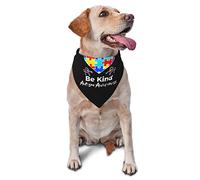 Be Kind Sensibilisation à l'Autisme Printemps Chien Bandanas Garçon Bulk Chiot Foulard Réglable Doux Triangle Bavoirs Accessoires pour Petits Moyens Grands Chiens Chats Blanc