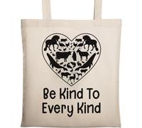 Be Kind to Every Kind Go Sac fourre-tout en coton écologique végétalien Beige