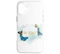 Be Kind Women’s Inspirational Butterfly Watercolor Quote Coque pour iPhone 16 Plus