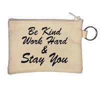 Be Kind Work Hard and Stay You Porte-monnaie Beige