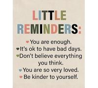 Be Kind You Are Enough Wall Art - Encouraging Quote Poster, Mindfulness Decor for Living Room, Bathroom(Framed,16x24inch(40x60cm))