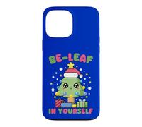 Be-Leaf in Yourself Jeu de Mots pour Sapin de Noël Kawaii Coque pour iPhone 13 Pro Max