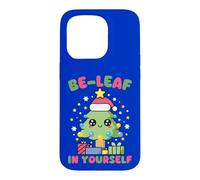 Be-Leaf in Yourself Jeu de Mots pour Sapin de Noël Kawaii Coque pour iPhone 15 Pro