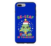 Be-Leaf in Yourself Jeu de Mots pour Sapin de Noël Kawaii Coque pour iPhone 7 Plus/8 Plus