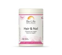 BE-LIFE | HAIR & NAIL | Complément alimentaire cheveux & ongles | Nourrit les cheveux, stimule la production de collagène & kératine, fortifie les ongles | Vitamines, minéraux & plantes | 90 Gélules