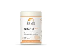 BE-LIFE | Natur-D 2000 | Complément alimentaire | Ossature & immunité| Système immunitaire, ossature saine, maintien d'une dentition normale | Vitamine D naturelle | 200 Capsules