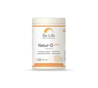 BE-LIFE | NATUR-D 2000 | Complément alimentaire | Soutient le fonctionnement du système immunitaire & la santé osseuse | Vitamine D naturelle | À partir de 12 ans | 100 capsules