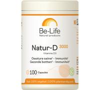 Be-Life Natur-D 3000 Complément Alimentaire Ossature Saine Et Immunité 100 Gélules