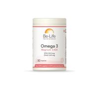 BE-LIFE | OMEGA 3 1400 MAGNUM | Complément alimentaire | Soutient la santé cardiovasculaire & cérébrale | Label Friend of the Sea | Omega-3 EPA & DHA en triglycérides | 90 capsules