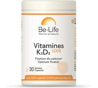 Be-Life Vitamines K2 + D3 1000 Fixation Du Calcium Pot 30 Gélules Acido-Résistantes