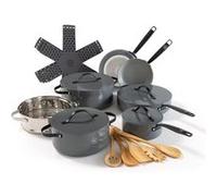 BE Living Ensemble de 20 poêles - Poêles à induction - Convient à toutes les sources de chaleur - Comprend une poêle à frire et une casserole - Gris