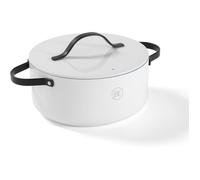 BE Living Essential Faitout Ø 24 cm avec Couvercle, Casserole Céramique Antiadhésive, Sans PFAS, Compatible Induction, Blanc