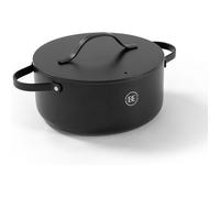 BE Living Essential Faitout Ø 24 cm avec Couvercle, Casserole Céramique Antiadhésive, Sans PFAS, Compatible Induction, Noir