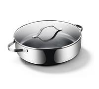 BE Living Essential Series Poêle à frire en acier inoxydable avec couvercle - Ø 32 cm - Sauteuse - Poêle à induction - Sans PFAS - Anti-adhésive