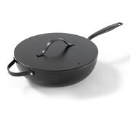 BE Living Essential Wok Ø 30 cm avec Couvercle, Poêle Céramique Antiadhésive, Sans PFAS, Compatible Induction, Noir