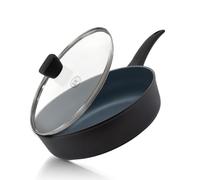 BE Living Poêle à frire avec couvercle - Ø 28 cm - Poêle à sauter - Céramique - Induction - Sans PFAS Anti-adhésif - Série Delight