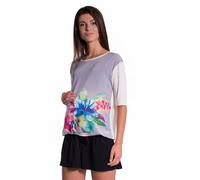 Be MaaMaa Maternity T-shirt / blouse avec imprimé floral - gris, taille 5 mm, w/r. L