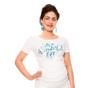 Be MaaMaa Maternity T-Shirt Wonderful Life - blanc, taille 1,5 mm. L
