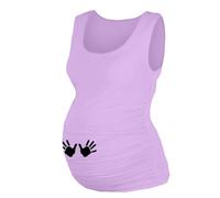 Be MaaMaa Top, débardeur Dana avec impression de main - lilas, taille 5 mm. L/XL