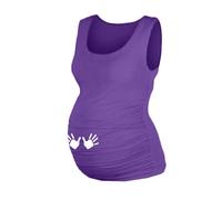 Be MaaMaa Top, débardeur Dana avec impression de main - violet, taille 2,5 mm, l. L/XL