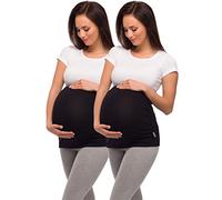Be Mammy Femme Ceinture de grossesse 04 2 Pack (2 x Noir, M)