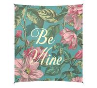Be Mine - Auvent de plage de style floral William Morris bleu sarcelle, pêche, protection UPF50+, grand pare-soleil résistant à l'eau avec poches de sable pour camping, pique-niques, jardin