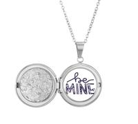 Be Mine Collier avec médaillon avec citation manuscrite