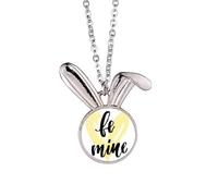 Be Mine Collier avec pendentif en forme de lapin avec citation d'amour Jaune