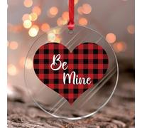 Be Mine Décoration ronde à suspendre à une fenêtre - Cadeau de Saint-Valentin pour mari, épouse, petit ami, petite amie - Décoration murale en acrylique - Cadeau pour fille, maman, grand-mère