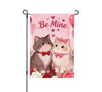 Be Mine Drapeau de jardin double face Motif chats 71 x 101 cm Drapeau d'extérieur pour porche extérieur Décoration de vacances