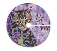 Be Mine Jupe de sapin de Noël ronde lavable Motif chat Lilas 1,2 m