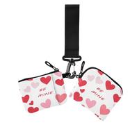 Be Mine Lot de 2 portefeuilles de Saint-Valentin pour femme avec poche zippée pour pièces de monnaie Rouge pêche, BE MINE pêche rouge Saint-Valentin, Moderne