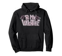 Be Mine Valentine Day Hearts Imprimé léopard Rose Sweat à Capuche